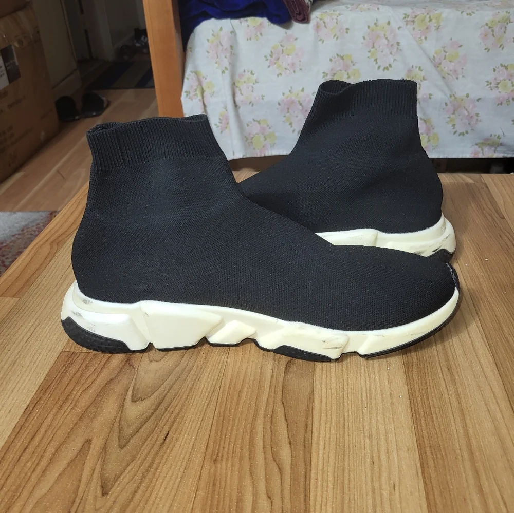 Balenciaga Grey Knit Speed Trainer Sneakers Size 45 - Picture 3 of 12